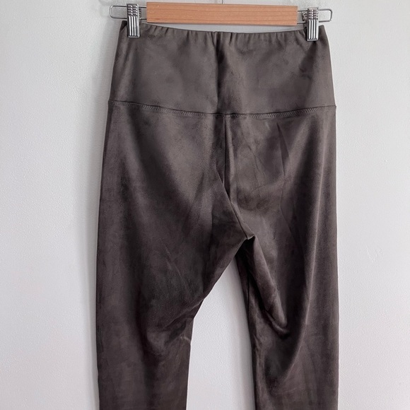 Aritzia Wilfred Taupe Gray Suede Daria High Waisted Leggings - Picture 4 of 7